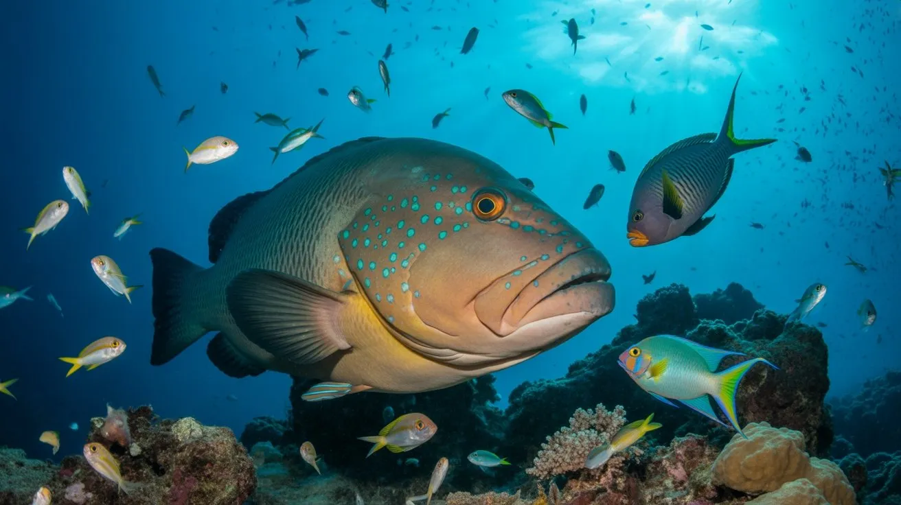 colorful docile predatory groupers