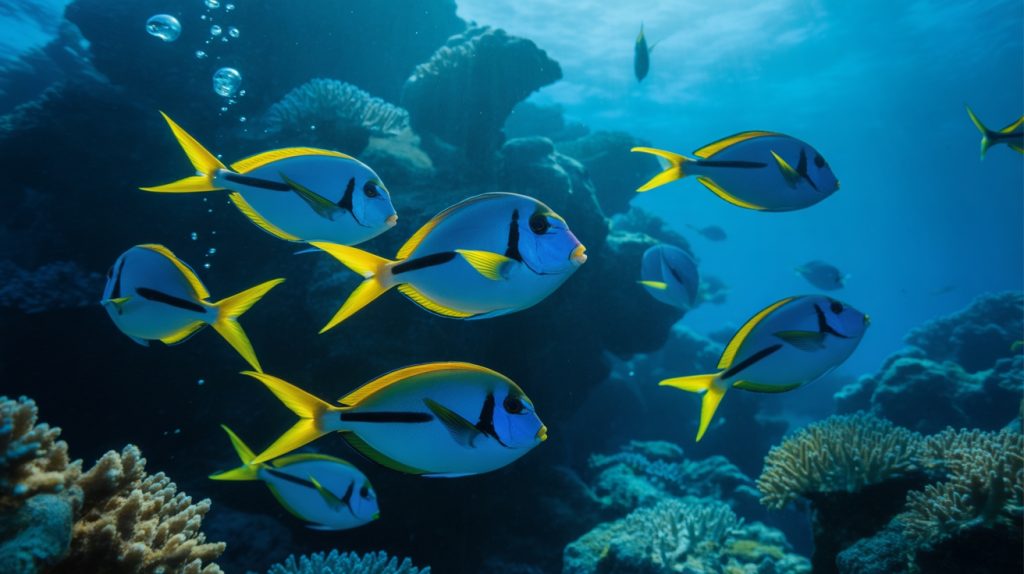 colorful reef dwelling fish