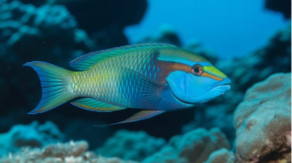 dramatic color changing wrasse transformations